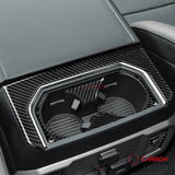 [5pcs] Real Carbon Rear Center Cup Holder Trim Overlay | 2015-2020 F150