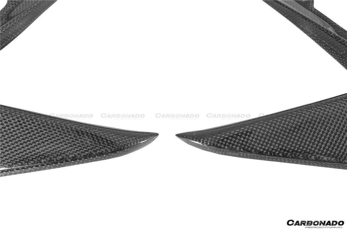 2018-2022 Ferrari 488 Pista OEM Style Carbon Fiber Front Bumper Vent Canards