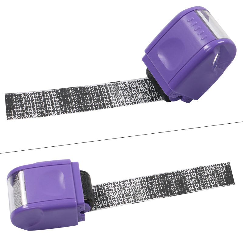 0.67in ID Protection Guard Wide Roller Stamp w/ 3ink Refill Purple