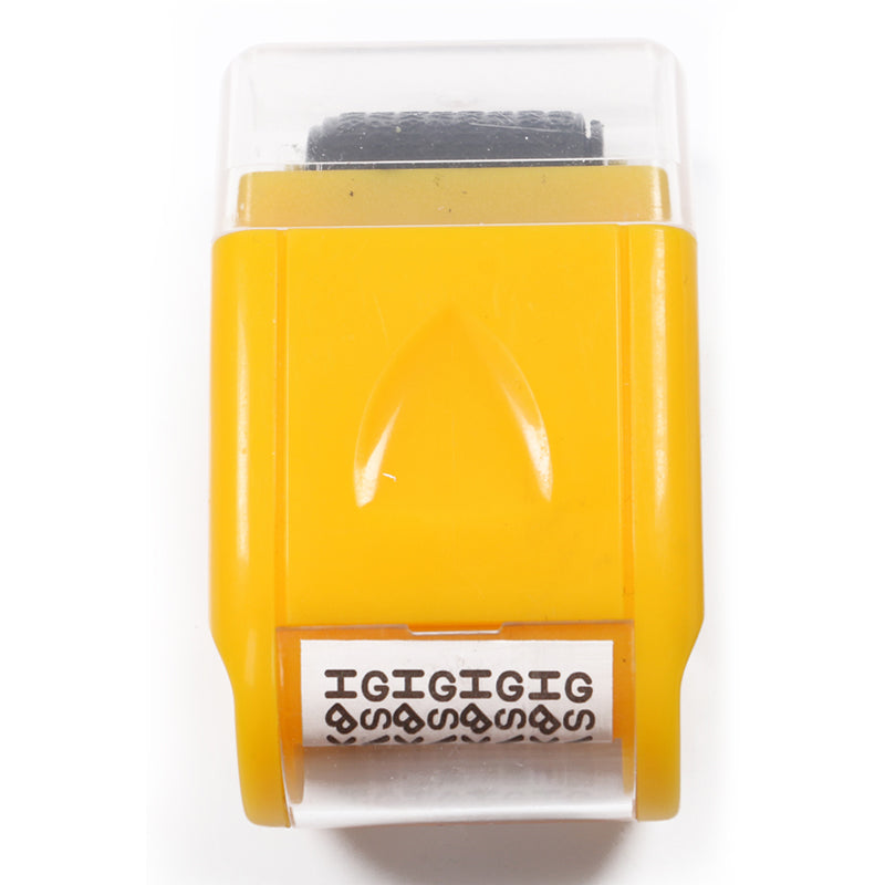 0.67in ID Protection Guard Wide Roller Stamp w/ 3ink Refill Yellow