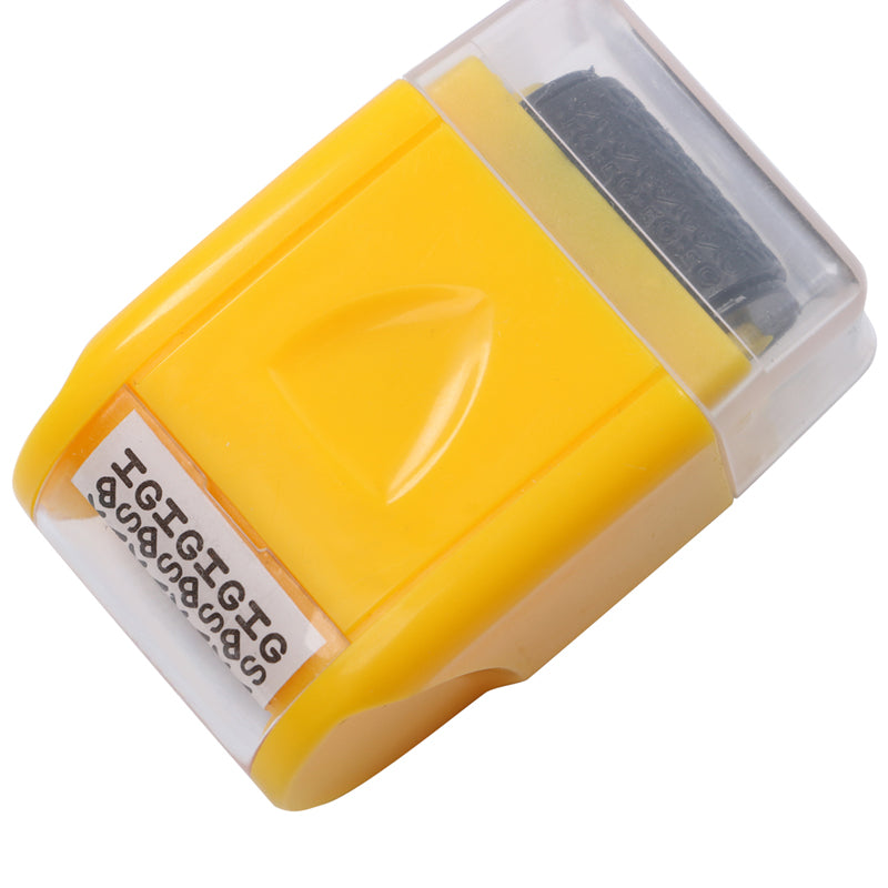 0.67in ID Protection Guard Wide Roller Stamp w/ 3ink Refill Yellow