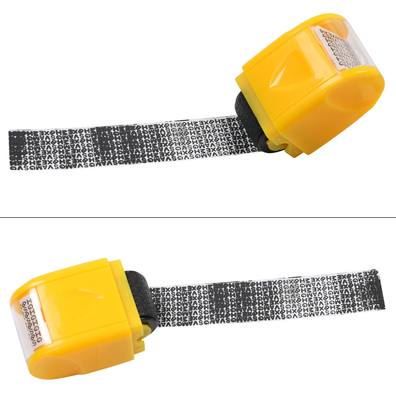 0.67in ID Protection Guard Wide Roller Stamp w/ 3ink Refill Yellow