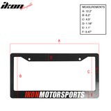 Black License Plate Frame Holder Bracket IKON MOTORSPORTS + Screw Cap
