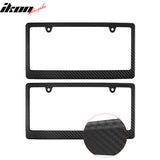 Universal 2PCS License Plate Frame Holder Bracket PP Carbon Texture