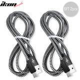 Type C USB Charge Cable Fast Charging Data Sync Cable Nylon 6Ft 2Pcs