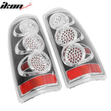 1999-2006 Chevy Silverado & GMC Sierra 1500/2500 2PC RH LH Left Right Driver Passenger Side Rear Tail Lights Lamps Assembly Replacement Chrome Housing