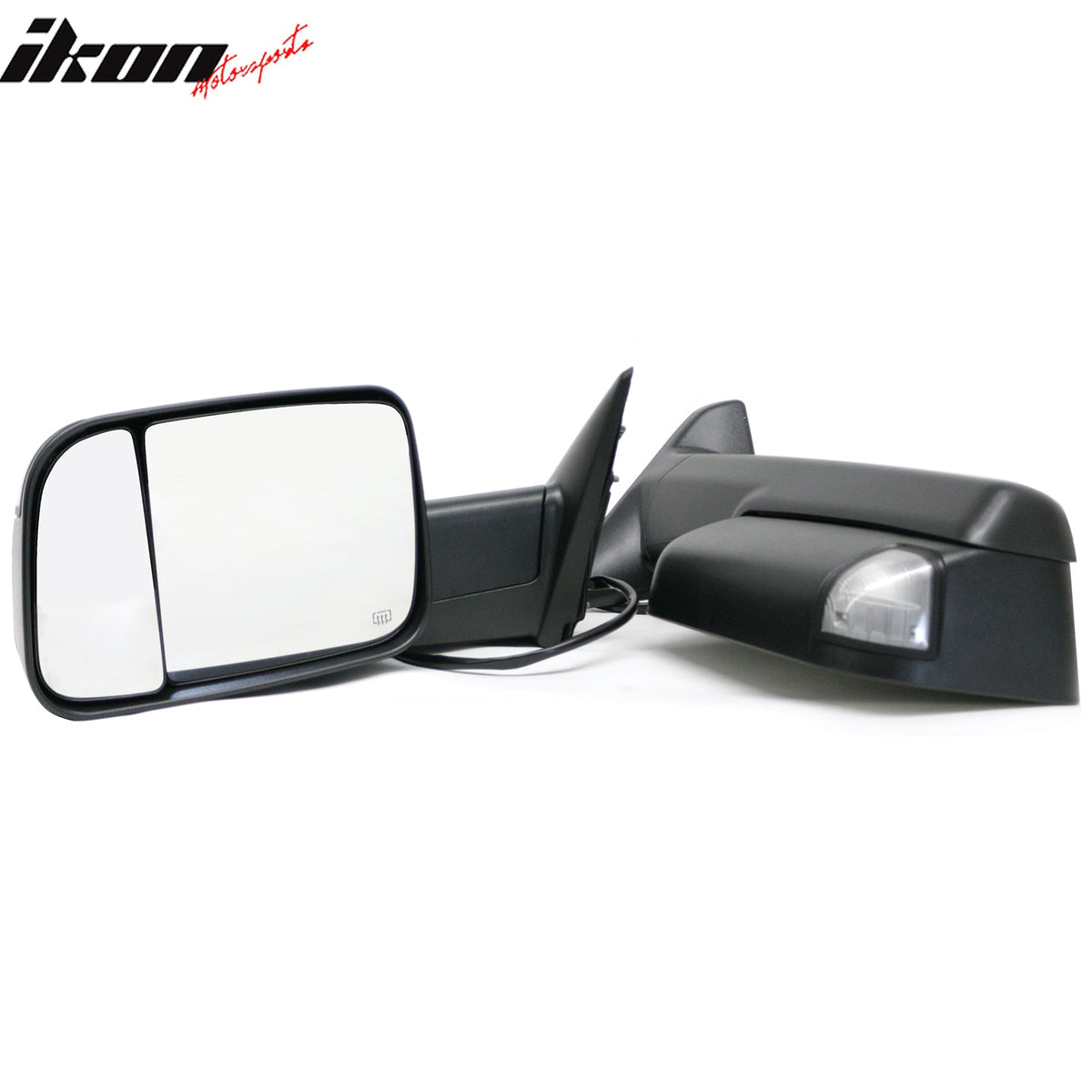 2009-2023 Dodge Ram 1500 2500 3500 Textured Black Towing Mirrors Power Heated w/ LED