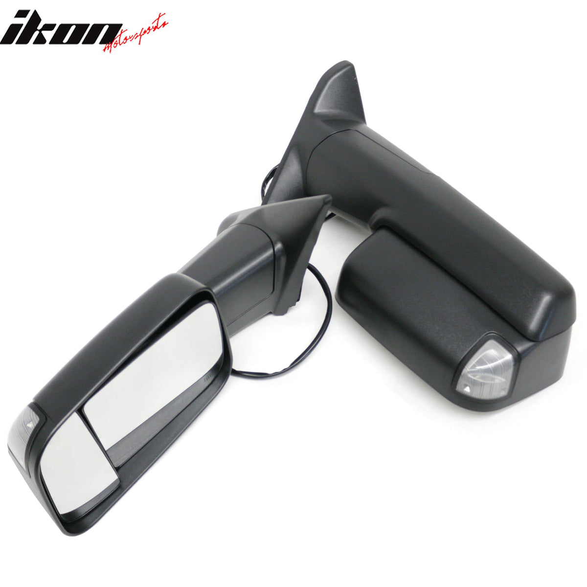 2009-2023 Dodge Ram 1500 2500 3500 Textured Black Towing Mirrors Power Heated w/ LED