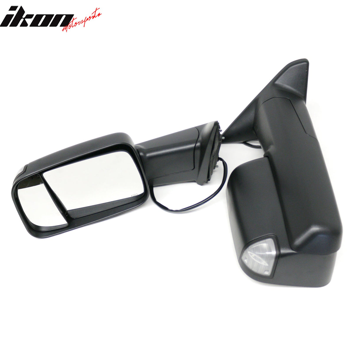 2009-2023 Dodge Ram 1500 2500 3500 Textured Black Towing Mirrors Power Heated w/ LED