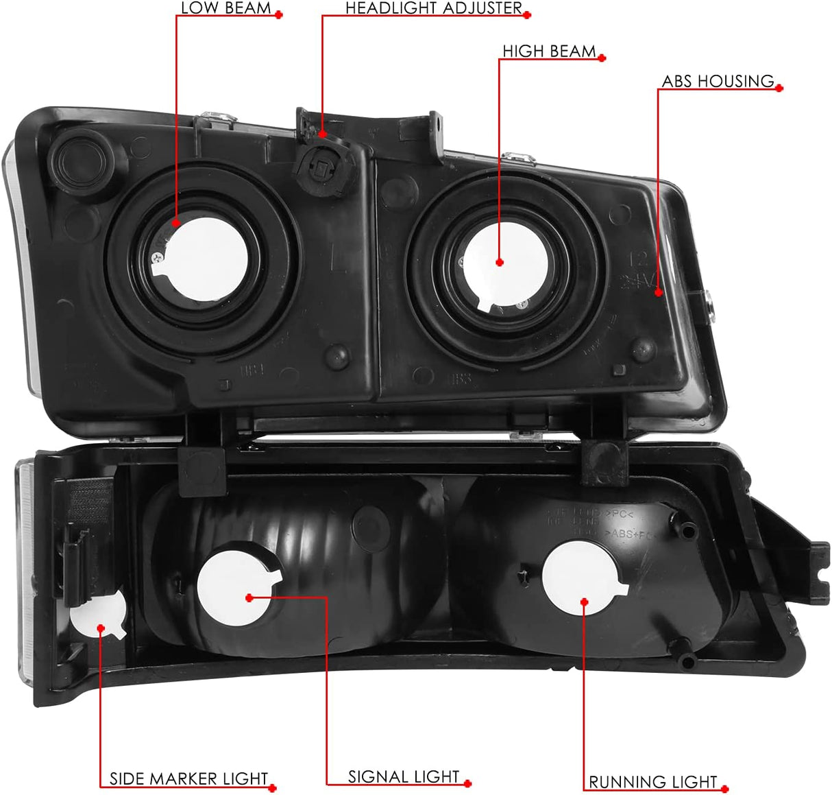 Dna Motoring Hlohcs034pcham Chrome Amber Headlights Compatible With 20032006 Chevy Silveradoavalanche