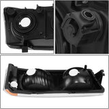 Dna Motoring Hlohcs034pcham Chrome Amber Headlights Compatible With 20032006 Chevy Silveradoavalanche