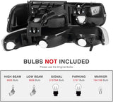 Autosaver88 Headlight Assembly Compatible With 19992002 Chevy Silverado 1500 250020012002 1500hd 2500hd 350020002006 Tahoe Suburban 2500 Headlamp Bumper Lights Black Housing Amber Reflector