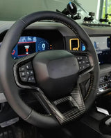 Real Carbon Fiber Steering Wheel Button Trim Cover For 2021+ Bronco
