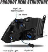 2009-2018 Dodge Ram Headlight Assembly Compatible with Ram 1500 / Ram 2500 3500 / 2010-2018 / Ram 2500 3500 / 2019-2021 Ram 1500 Classic, Chrome Housing Amber Reflector Replacement