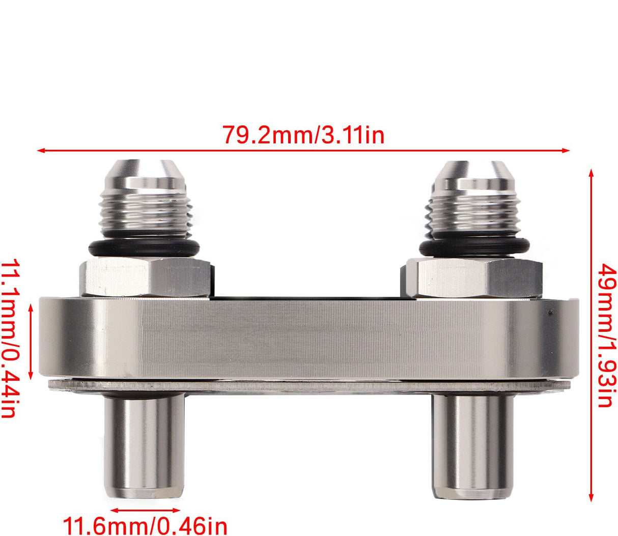Transmission Cooler Line Adapter Plate with Gasket and 6AN Fittings Compatible with 6L80E 6L90E 8L90E Oil Seal Line Connector for Braided Hose Set