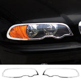 Headlight Bezel Cover Trim Surround Rim for BMW 3-Series E46 Coupe 2000-2003 Chrome ABS