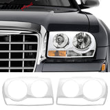 2005-2010 Chrysler 300 Headlight Bezels Cover Chrome Stainless Steel