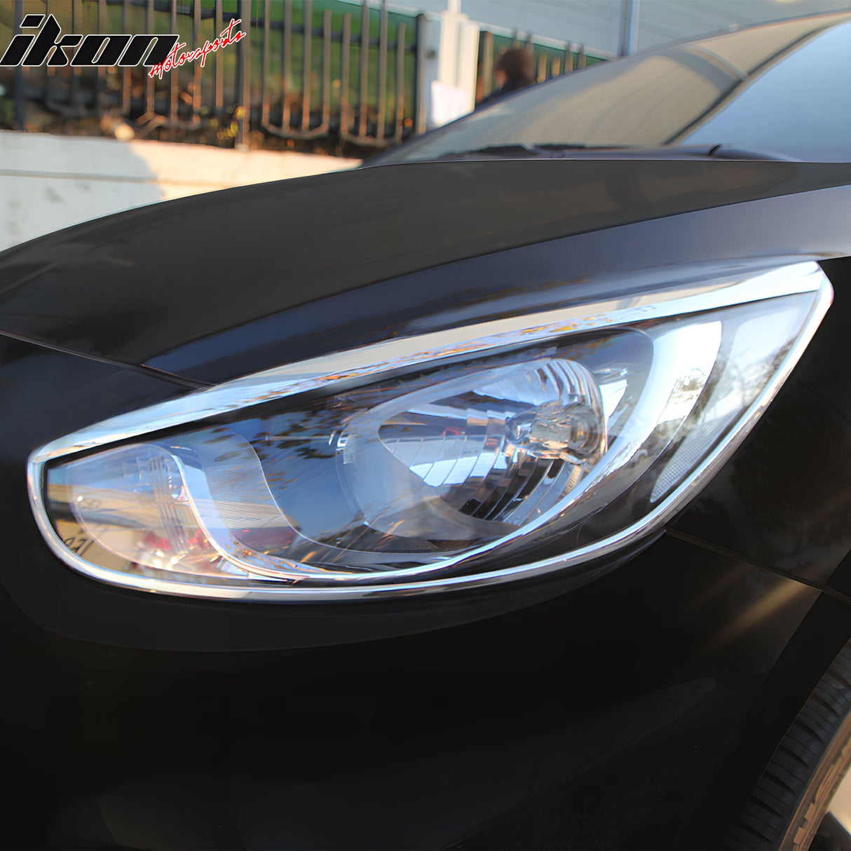 2012-2013 Hyundai Accent 4/5 Door Headlight Bezels Cover Chrome ABS