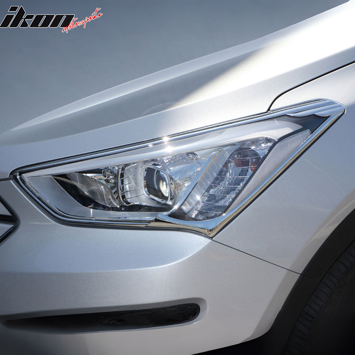 2013-2015 Hyundai Santa Fe Headlight Bezels Cover Trims Chrome ABS