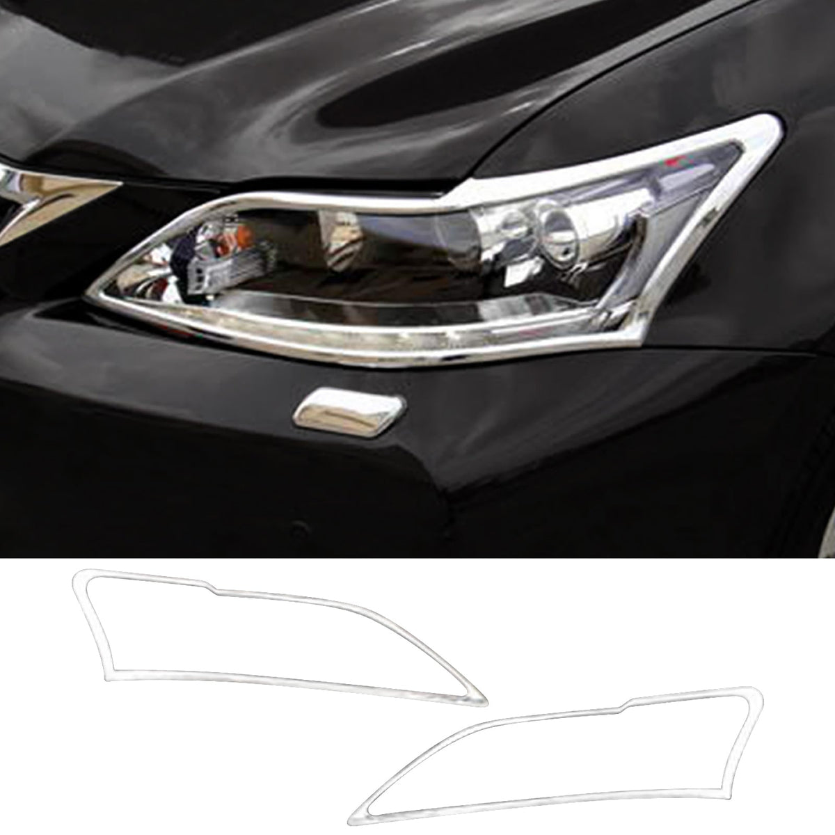 2011-2013 Lexus CT200h Chrome Front Headlight Bezels Cover Trim Surround Rim ABS