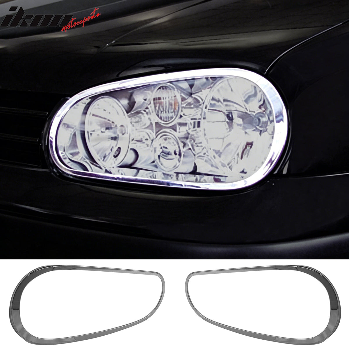 Headlight Bezels Cover Trim Surround Rim for Volkswagen Golf 4 GTI 1999-2005 Chrome ABS