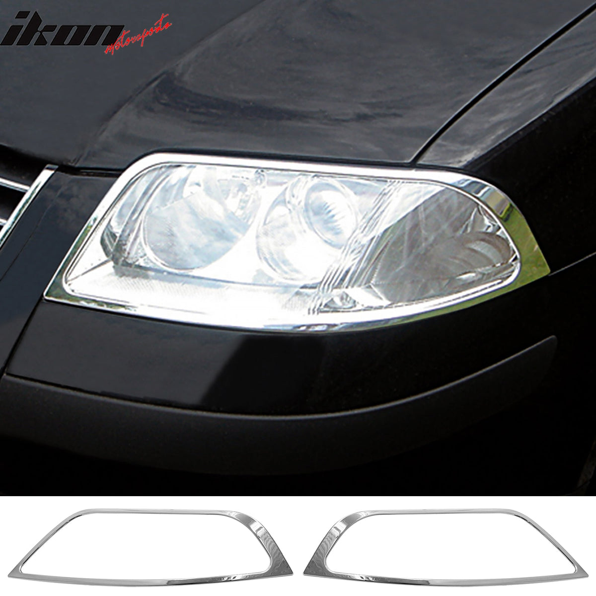 2001-2005 Volkswagen Passat Head Light Bezels Cover Chrome Surround Rim ABS Pair