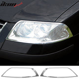 2001-2005 Volkswagen Passat Head Light Bezels Cover Chrome Surround Rim ABS Pair
