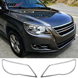 2009-2011 Volkswagen Tiguan Pre-facelift Chrome Headlights Trim Bezel Cover Surround Rim ABS Pair