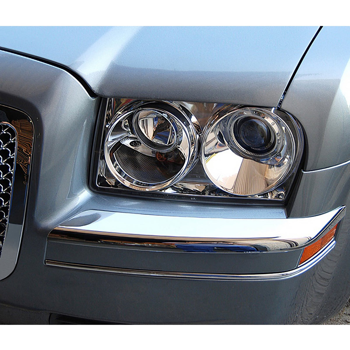 Front Bumper Corner Pad for Chrysler 300 2005-2010 Chrome 2PCS ABS