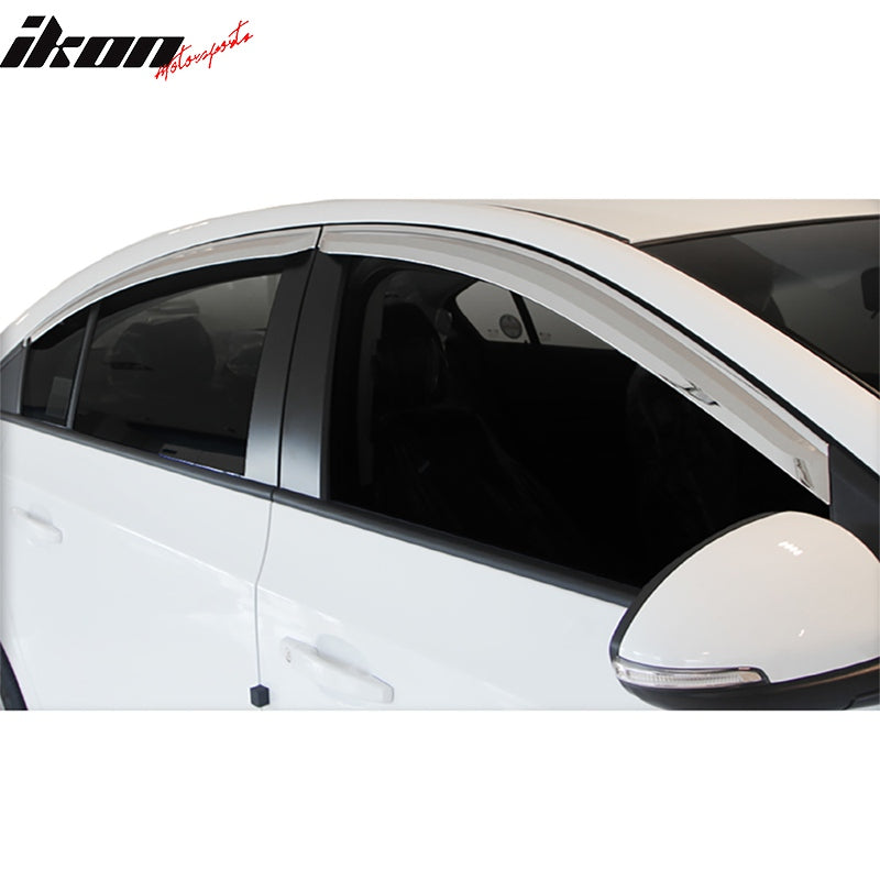 2011-2015 Chevrolet Cruze Chrome Window Visors Rain Sun Guard ABS 4PCS