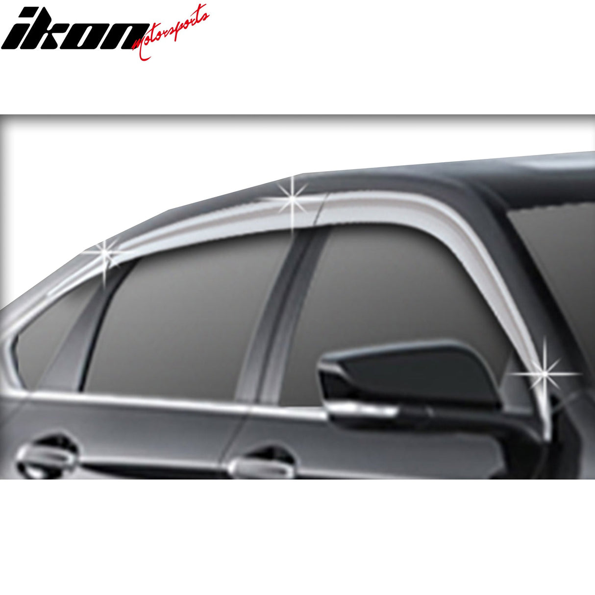 2014-2020 Chevrolet Impala Tape-On Chrome 6PCS Window Visors Guard ABS