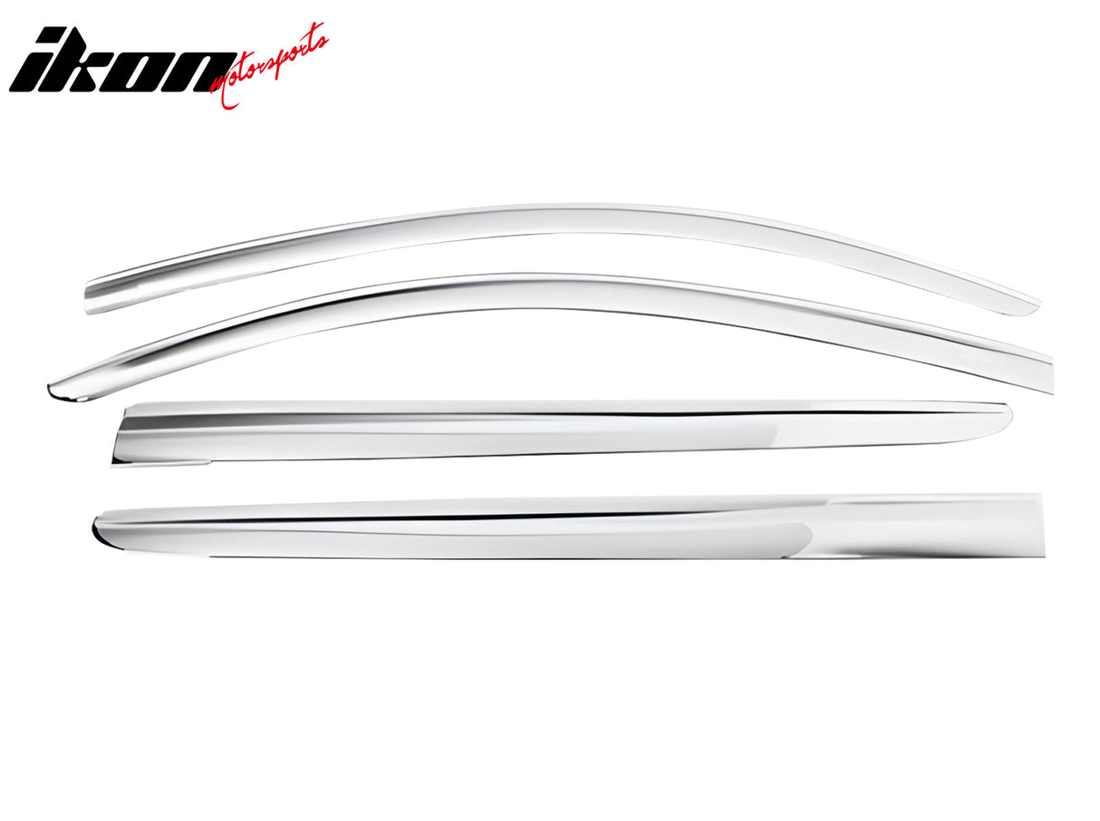 2015-2020 Chevrolet Tahoe Chrome Window Visors Tape On Deflectors 4PCS
