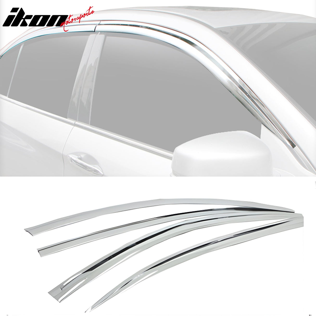 2013-2017 Honda Accord Sedan Chrome ABS Window Visors Tape On 4PCS