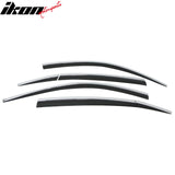 2012-2016 Honda CR-V Window Visor ABS Black Chrome Trim Rain Guard 6PC