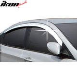 2012-2017 Hyundai Accent Sedan Chrome ABS Window Visors Tape On 4PCS