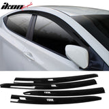 2011-2016 Hyundai Elantra Dark Smoke Window Visors Rain Sun Guard ABS