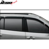 2007-2012 Hyundai Santa Fe Tape-On Dark Smoke 4PCS Window Visors ABS