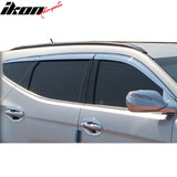 2014-2016 Hyundai Santa Fe Sport Window Visor ABS Chrome Sun Guard 6PC