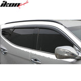 2014-2016 Hyundai Santa Fe Sport ABS Window Visors Deflectors 6PCS