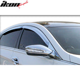 2011-2014 Hyundai Sonata Tape-On Chrome 4PCS Window Visors Guards ABS
