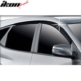2010-2015 Hyundai Tucson Tape-On Dark Smoke 4PCS Window Visors ABS