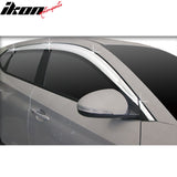 2016-2021 Hyundai Tucson Chrome Window Visors Tape On Deflectors 8PCS