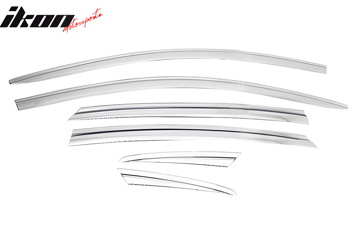 2017-2020 Kia Cadenza Chrome ABS Window Visors Tape On Deflectors 6PCS