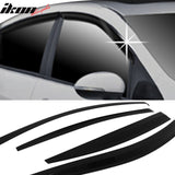 2012-2017 Kia Rio Sedan Tape-On Dark Smoke 4PC Window Visors Guard ABS