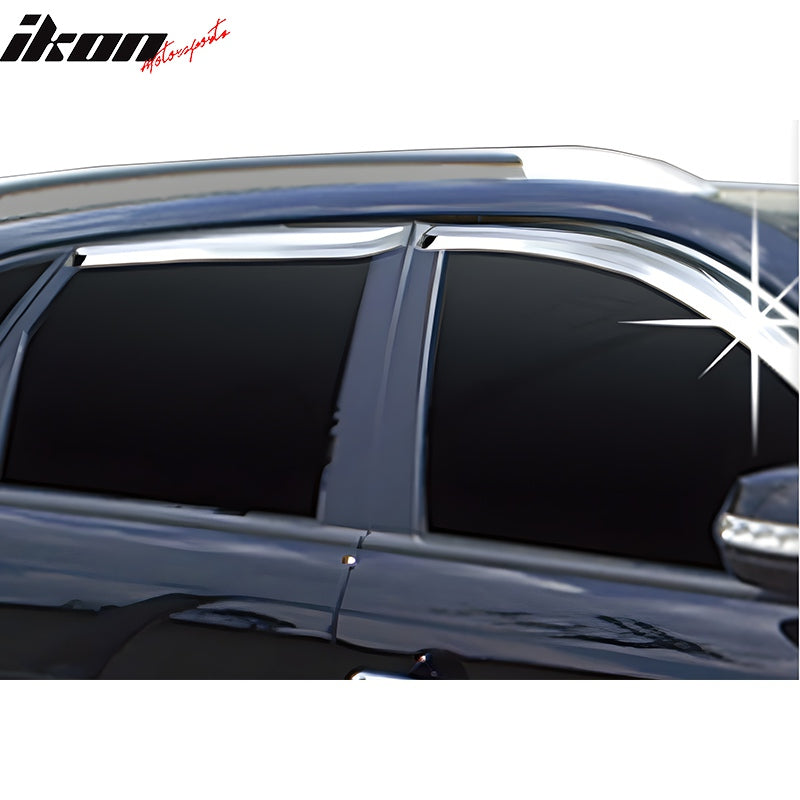 2011-2015 Kia Sorento Chrome Window Visors Rain Sun Guard ABS 4PCS