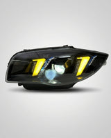 BMW 1 Series E87 Snake Eye Laser LED Headlight Assembly with Dual-Color DRL (Yellow / White) 2004 - 2011 (116i / 118i / 120i / 125i)