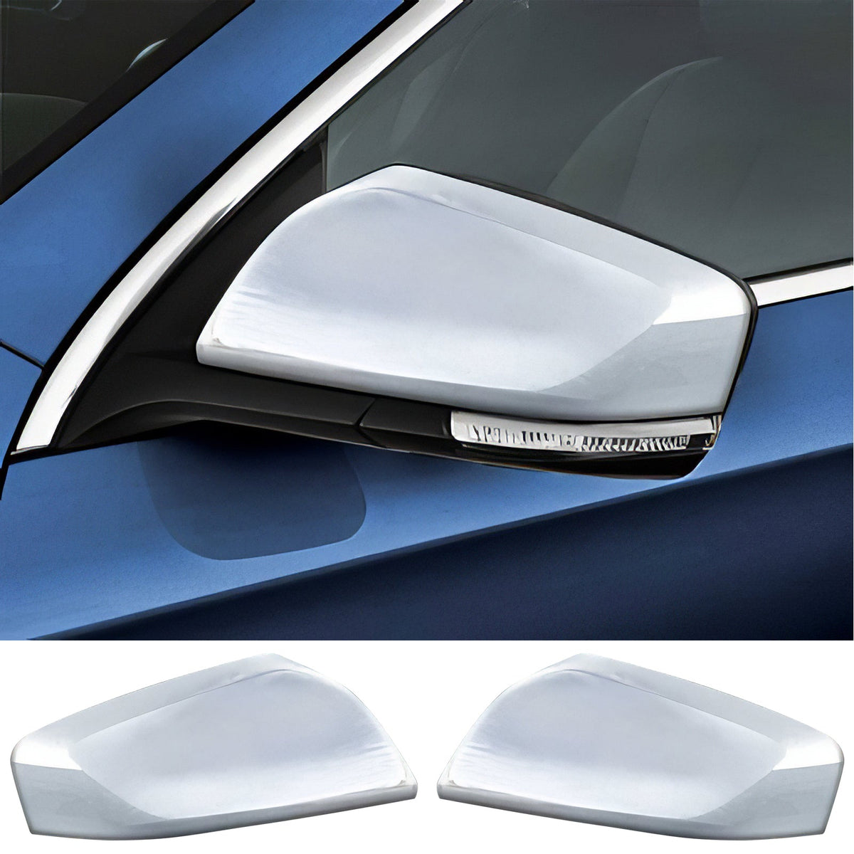 Rear View Side Mirror Cover for Chevrolet Impala 2014-2015 2PCS Chrome ABS