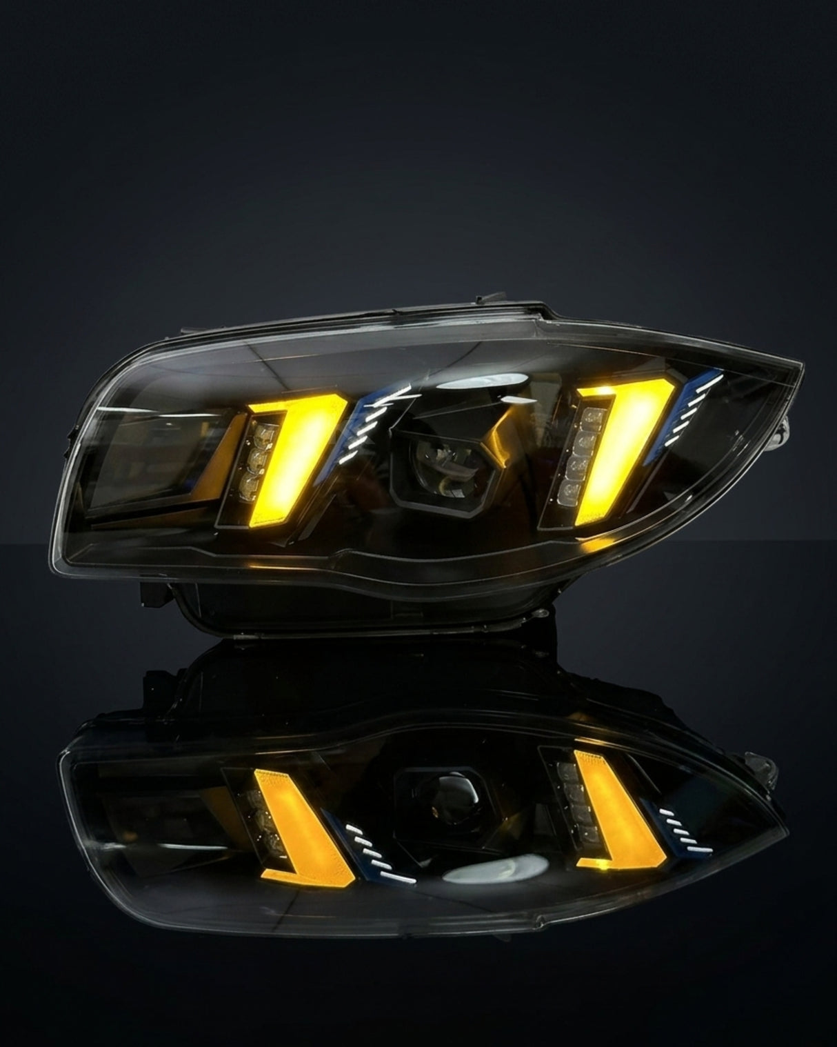 BMW 1 Series E87 Snake Eye Laser LED Headlight Assembly with Dual-Color DRL (Yellow / White) 2004 - 2011 (116i / 118i / 120i / 125i)