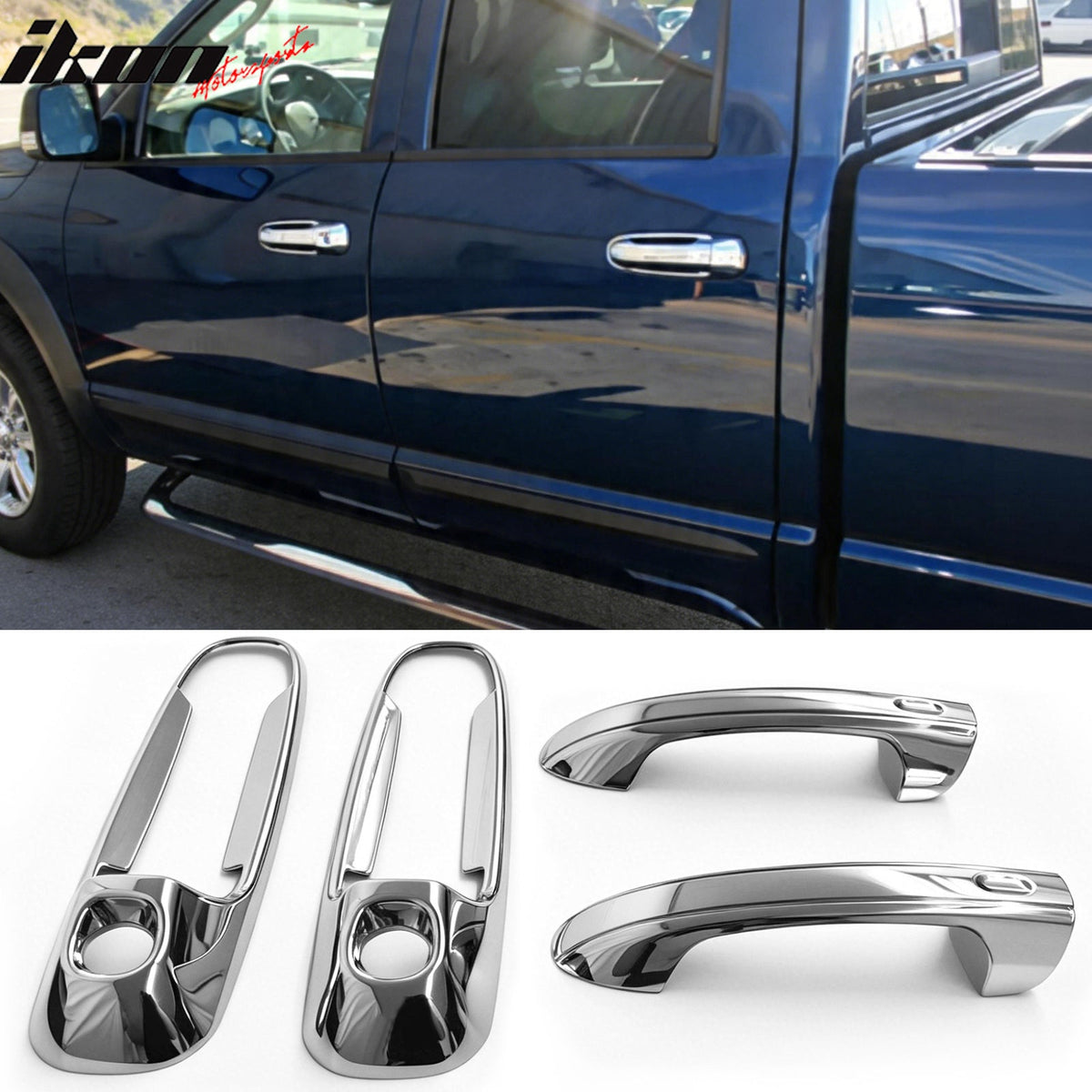 2002-2008 Ram 1500 2500 3500 4PCS Door Handle Covers w/ 2 Keyholes
