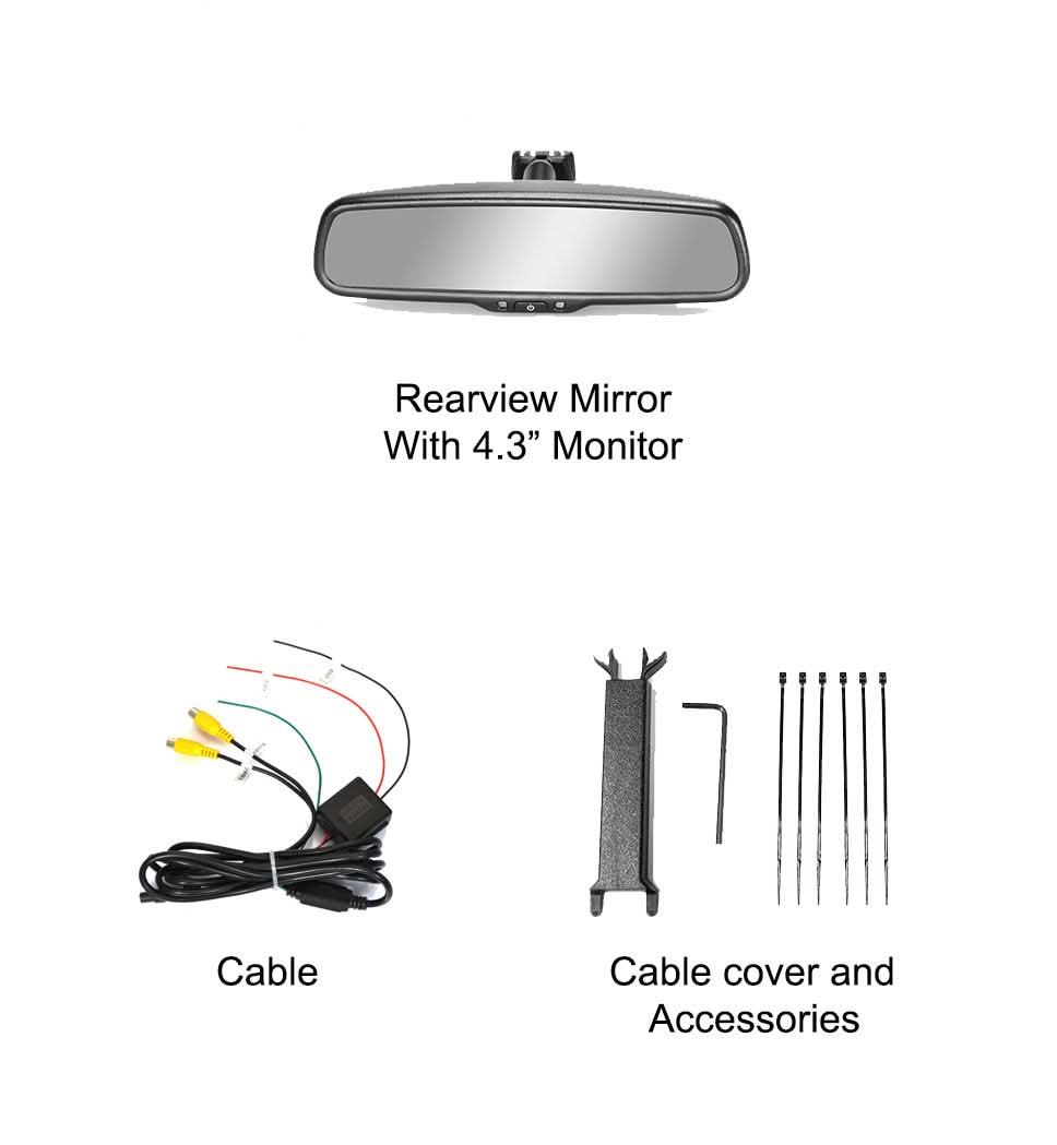 Master Tailgaters 10.5" Rear View Mirror with 4.3" LCD Screen + Compass & Temperature | Rearview Universal Fit Mount | Auto Adjusting Brightness LCD | Anti Glare | Full Original Mirror Replacement